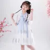 4-14T Girls Short-sleeved Dr2020 Summer New Chinese National Style Cute Costume Kids Hanfu Costumes X0803