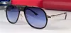 Vente de lunettes de soleil design de mode 0241S monture pilote avec boutons en cuir placage exquis style classique simple et généreux protection UV400