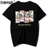 Chinese Style Casual T-shirt Summer Cotton Print Short Sleeve Men's Loose Tee Tops