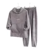 Autumn Winter Pajamas Set Women Loungewear Fleece Sleepwear Home Suits Homewear Ladies Warm Plush Lounge Sleep Wear 210928