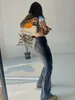 Womengaga сексуальная девушка кожаная плющая пластырь высокая талия тонкий плюшевый PU трубные брюки широкая нога qpwr 210603
