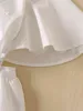 Été croix élastique pansement grand évider robe dos nu blanc femmes taille mince balançoire robes mi-longues Vestido 210429