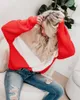 Fitshinling Patchwork 2021 Sweater Kvinnor Pullover Knitwear Casual Oversized Jumper Spring Autumn Stickad Sweater Ladies Jersey X0721