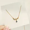 Chains Classic Blue Lucky Gem Necklace Beautiful Simple Versatile Clavicle Chain Neckalce For Woman Star Necklaces Women