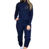 Autumn Winter 2 Piece Set Tracksuit Women clothes Sportwear Fleece Pullover Sweatshirts Trousers Jogger Pants Warm Outfits Y0625