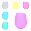 Portable Durable Silicone Wine Goblet Cocktail Water Cup Glasses Unbreakable Anti Slip Outdoor Shatterproof Beer Champagne Whiskey Travel Party Barware HY0199