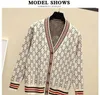 Fashion V-neck long-sleeved cotton knit sweaters women cardigan loose casual jacket sweater women's clothing S-4XL size