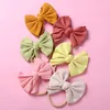 2021 New Baby Ribbed Bow Nylon Headband,Baby Girls Solid Hair Bow Headband Newborn Turban Elastic Hairbands Kid Hairpin