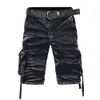 summer men's overalls straight large size wash back casual shorts men's multi-pocket loose five-point pants 210720