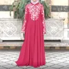 Günlük Elbiseler Kadın Müslüman Elbise Kaftan Arap Jilbab Abaya İslami Dantel Dikiş Maxi Uzun Kollu Artı Boyutu Bayan Vintage