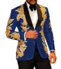 Est черный с золотой вышивкой мужские костюмы две части шаль-отворотный пиджак Slim Fit свадьба смокинг мода мужская куртка и брюки мужские Blazer