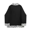 Cappotto invernale Goth Punk Donna Due lati Indossare Giacca in lana d'agnello leopardata Moto Streetwear Stand Colletto con bottoni Cerniera Capispalla Top 211014