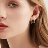 Trendy Rose Gold Color Roman Numerals Cerami Stud Earrings For Women Men Stainless Steel Semi-circular Arc (GE111)