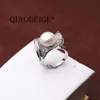 Bagues de grappe QIAOBEIGE mode 100% argent véritable 925 bague femmes 9-10mm ronde fiançailles bijoux fins bricolage fabrication en gros