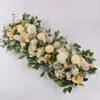 Flores decorativas 100 cm diy casamento floração arranjo de parede suprimentos seda peônias rose artificial linha decoração de ferro arco pano de fundo fy2991