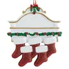 Pendentifs de Noël vierges en résine inachevée, statue de chaussettes de dessin animé, nom personnalisé, arbre de noël suspendu, ornements de maison pour décoration murale familiale