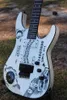 Редкий KH-2 2009 OUIJA White Kirk Hammett Signature Электрическая гитара Обратный Headstock, Floyd Rose Tremolo, Черное оборудование