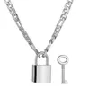 Pendant Necklaces Lover Silver Key Necklace Titanium Steel Chain Couple Lock Fashion Jewelry Dropship1198078