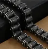 11/13MM Heavy Vintage Tennis Brush Black Biker Bracelets Jewelry Punk Men Women Stainless Steel Motorcycle Bike Chain Bracelet 17-25cm