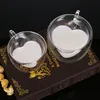 Прозрачный сердечный влюбленный в форме стекла кружка пары чашки двойной стену стекло чашки теплостойкий чай пивные кружки молока кофейная чашка