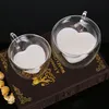 Transparent Heart Love Shaped Glass Mug Couple Cups Double Wall Glass cup Heat-Resisting Tea Beer Mugs Milk coffee Cup Gift Drinkware