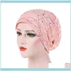 Beanie/Skl Hats Caps Hats, Scarves & Gloves Fashion Womens Lace Breathes Cotton Turban Head Hat Chemo Beanies Cap Mticolour Headgear Female