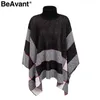 BeAvant Dolcevita mantello maglione lavorato a maglia scrollata di spalle femminile Oversize allentato lungo pullover donna maglione Inverno tricot pull femme 210709