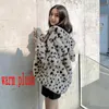 Frauen Pelz Faux Lucyever Winter Mit Kapuze Mantel Frauen Koreanische Nette Leopard Print Bär Ohr Kappe Warme Jacke Casual Lose plüsch Mantel Weibliche