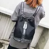 패션 스팽글 가죽 노트북 배낭 여성 여성 성격 잠금 방지 안티 도난 가방 팩 여행 Mochila Feminina Back Pack 210922