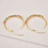 ANDYWEN 925 Sterling Silver 40mm Summer Green Beads Hoop 2020 Rock Punk Moonstone Piercing Ohrringe Fashion Jewelry Pendiente