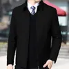 Business Men'S Jacket Autumn Wind Casual Coats Turndown Collar Zipper Simple Middle-Aged Elderly Men Dad clothes Office Outerwea 211008