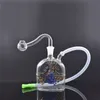 Mini Glass Oil Burner Bong Hookah Water Pipes inline matrix perc Thick Pyrex Heady Recycler Dab Rig for Smoking with glass oil burner pipes