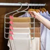 Multilayer Clothes Hangers Pants Organizer Rack Space Saving Wardrobe Closet Storage Rack Jeans Trousers Hanger Belt Towel Rack 210702