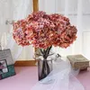 Dekorativa blommor kransar AGN lyxig stor hortensia kort gren höst dekoration silke blomma simulering el blommig