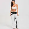 Mulheres Moda Colorblock Alto Cintura Largura Pants Calças Sweatpants Mulheres Casual Sweatpants Q0801