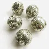 Peru Iron Pyrite Sphere Gifts Polished Stone Metaphysical Healing Fool's Gold Natural Sparkling Gemstone Druzy Crystal Mineral Geode Cluster Ball (without stand)