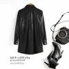 Primavera Autunno PU Giacca in pelle da donna Camicia sottile Cappotto Moda Streetwear Giacca da donna nera Abito vintage gotico estetico 210908