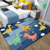 Tecknad dinosaurmattor Barnens sovrum Mjuka Anti-Slip Baby Spela Crawling Mat Matta Hem Golvyta Rug för Vardagsrum 210727