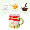 Muggar amosfun 1pc jul keramik mugg snögubbe mönstrad kaffe 3d figural vatten kopp för xmas fest