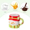 Mokken Amosfun 1pc Kerstmis Keramische Mok Sneeuwman Patressed Coffee 3D Figural Water Cup voor Kerstmis Partij