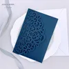 Navy Floral Birthday Laser Cut Invitation Quinceanera Invite Sweet 16 Invites With Envelope Infinite Design Before Pay3012422