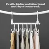 Waszakken vouwen multi-layer meerlagige broek rek hangers home magic clip garderobe opslag artefact