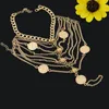 Anklets Summer Beach Anklet Fashion Barefoot Ankle Bracelet Jewelry Women Multilayer Silver-plated Alloy Coin Charming