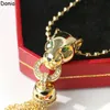 Donia Jewelry Luxury Necklace European and American Fashion Tassel Leopard Titanium Steel Micro-set Zircon Pendant Designer Gift Accessories