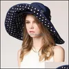 Breda rand hattar kepsar hattar, halsdukar handskar mode aessories design blomma vikbar brimmed sol hatt sommar för kvinnor UV skydd stor bea