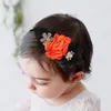 Halloween bébé bandeau strass perles fleurs artificielles Turban pour filles enfants cheveux accessoires tout-petits enfants bandeau
