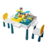 Childrens Plastic Table and Chair Set Educational Learning Game Table Early Education Block Assembly Toy Stationery Supplies