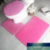 PCs Shell Embossing tapetes de higiene + tapetes de pedestal + tampa da tampa da tampa da tampa da tampa do banheiro Absorção da água da absorção do tapete da cor sólida Pasta dos pés dos pés de banho