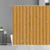 シャワーカーテン竹の穀物穀物印刷シャワーカーテン防水布カーテンバスルームスクリーンレトロスタイルの家の装飾壁布タペストリーR230831