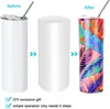 US Warehouse 20oz Sublimation Tumbler with Straws Stainless Steel Double Wall Vacuum Insulated Tumbler Mug Cups with Lid